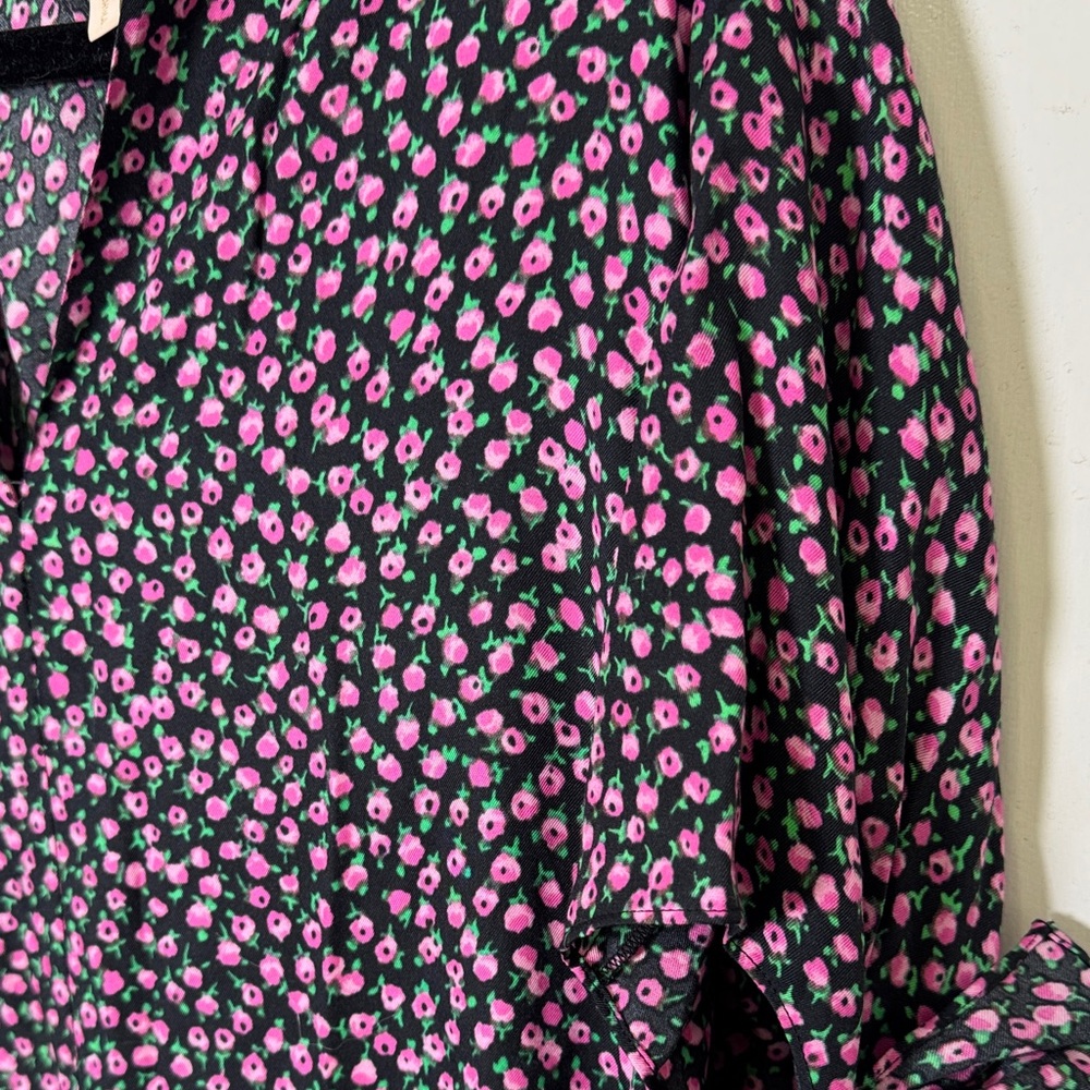 Rebecca Taylor Floral Dress As Seen On TV Silk Blend Pink Black Size S - Picture 3 of 12